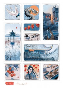 Стикерпак "Фантазии о Китае. Синий" category.Sticker-packs