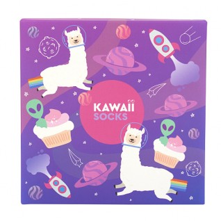 Набор носков в коробке "Kawaii socks" Лама в космосе