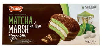 Печенье бисквитное "Matcha Marshmellow Chocolate Pie" со вкусом зеленого чая, 150гр.category.Aziatskie-produkty-pitaniya