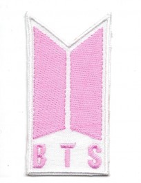 Нашивка "BTS" розовая category.Patches